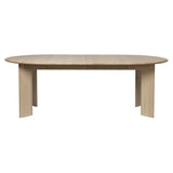 Bevel Extendable Table: With Two Extension + White Oiled Beech