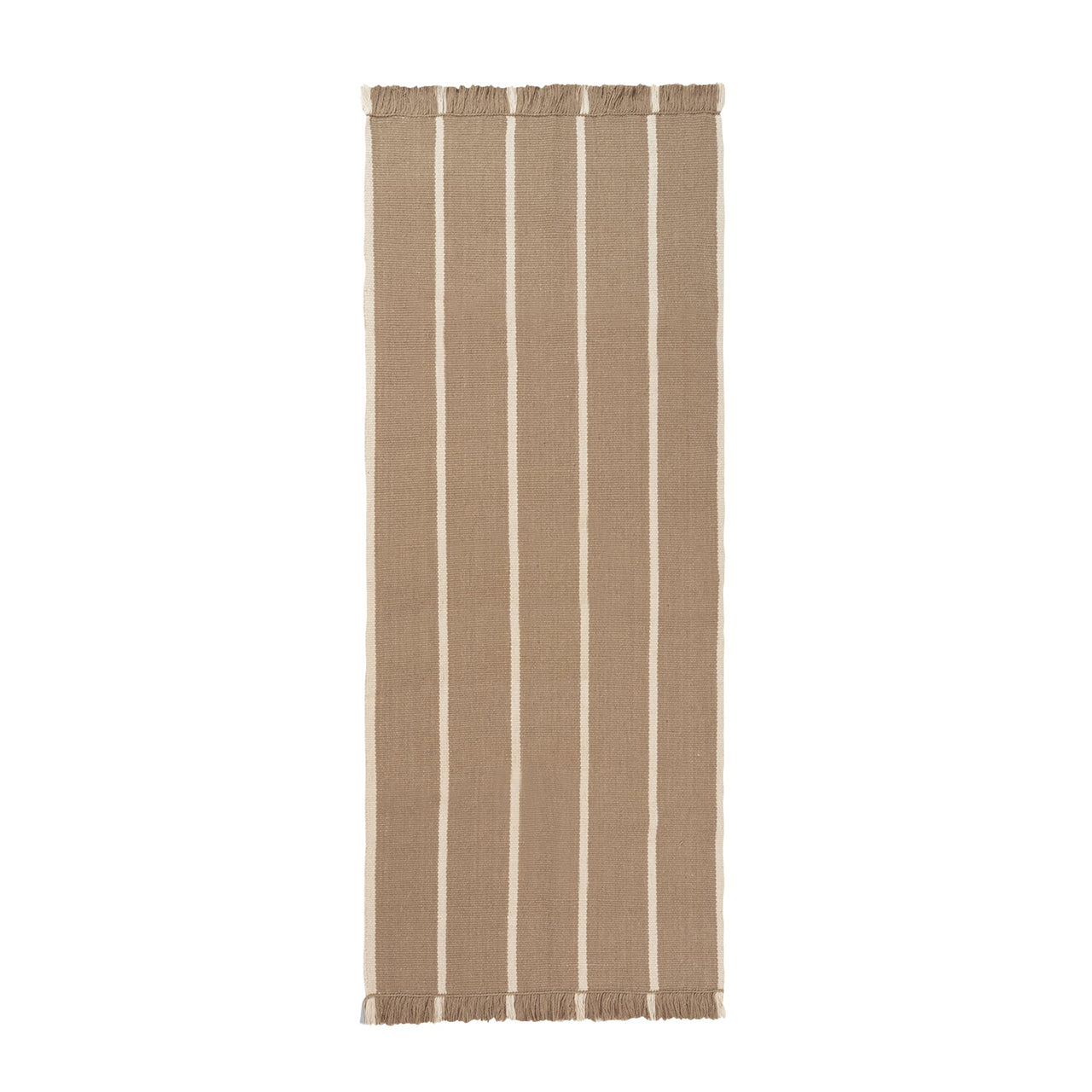 Calm Kelim Runner: Dark Sand + Off-White