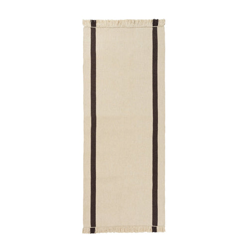 Calm Kelim Runner: Off-White  + Coffee