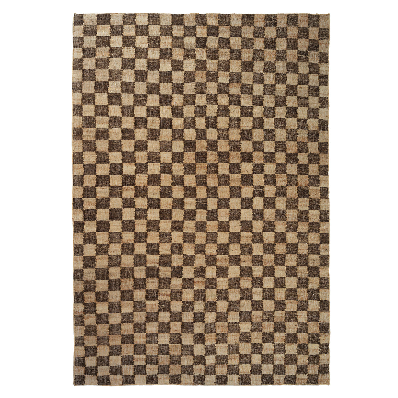 Check Wool Jute Rug: Large - 118.1