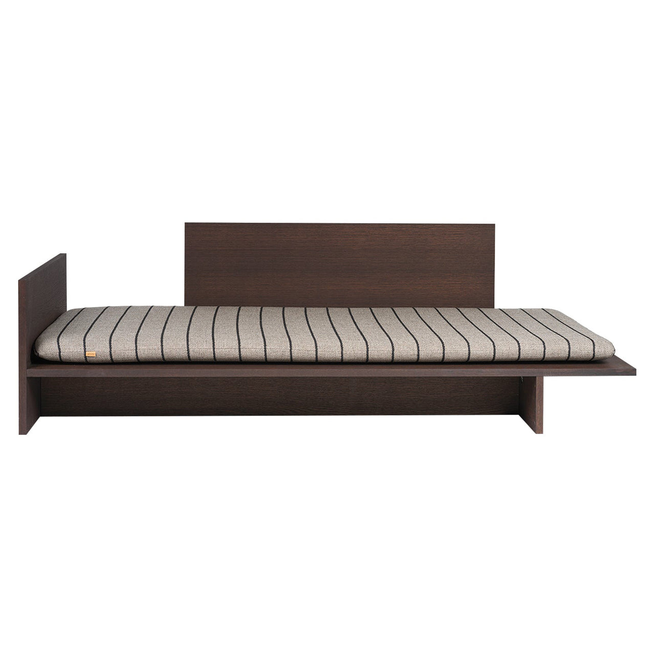 Kona Daybed: Upholstered + Dark Stained Oak + Pasadena Sand + Black