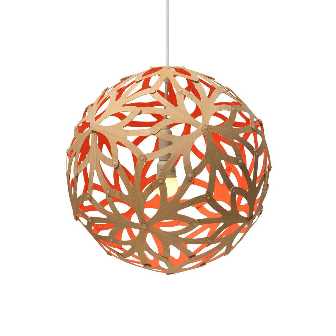 Floral Pendant Light: XX Large + Bamboo + Red + White