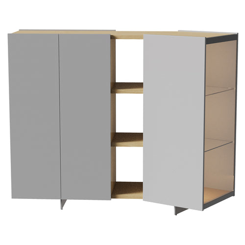 Toscana Firenze Cupboard: Right + Whitened Oak + Warm Grey