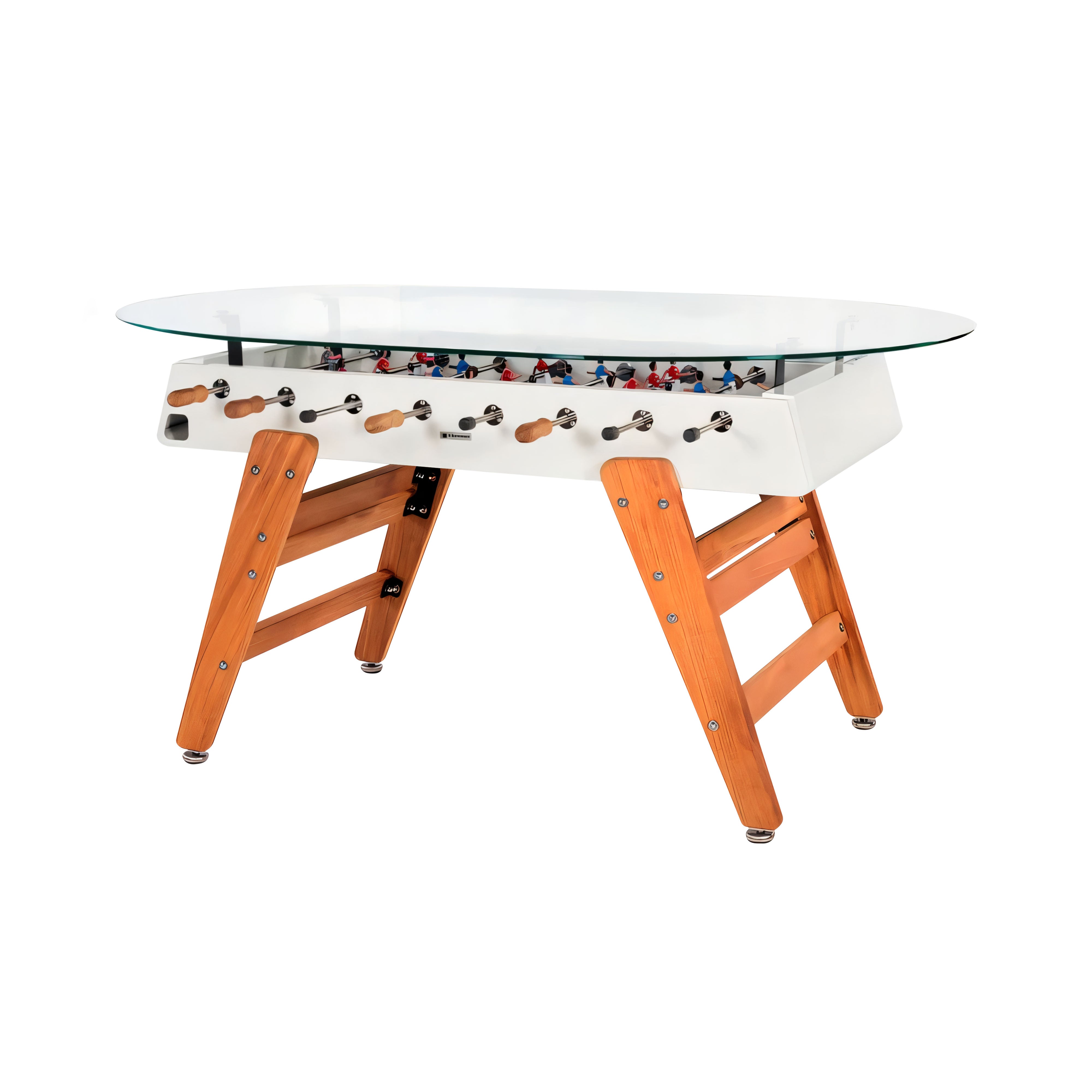 RS3 Wood Dining Football Table: Oval + Traffic White