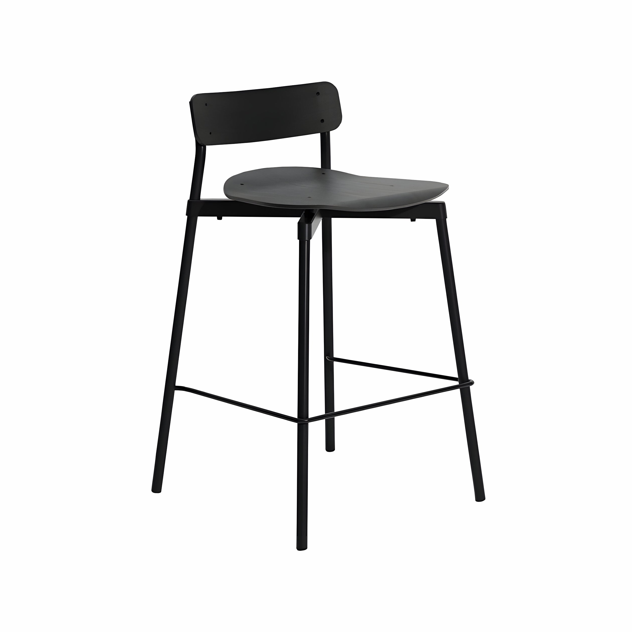 Fromme Bar + Counter Stool: Counter + Black