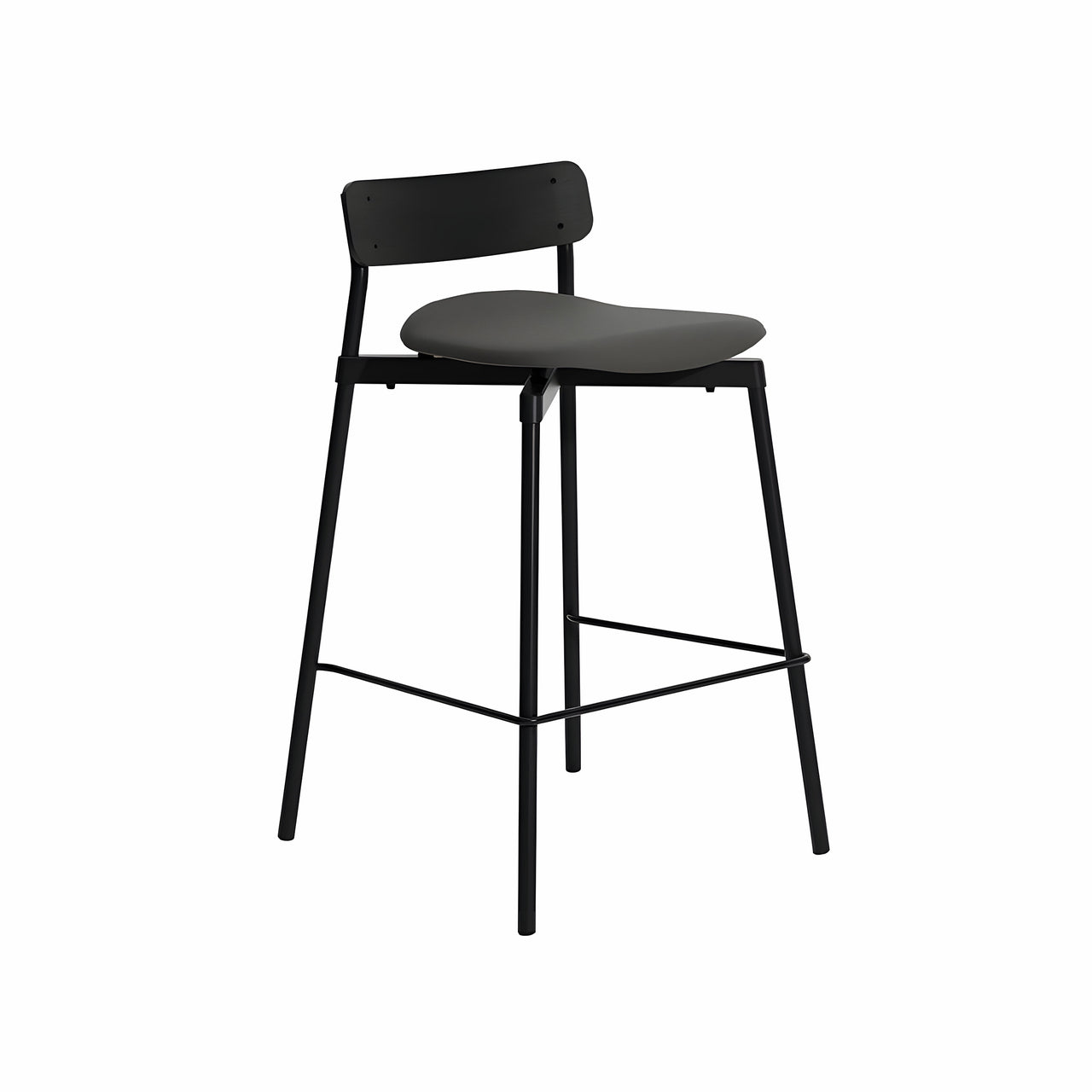 Fromme Bar + Counter Stool: Upholstered + Counter + Leather