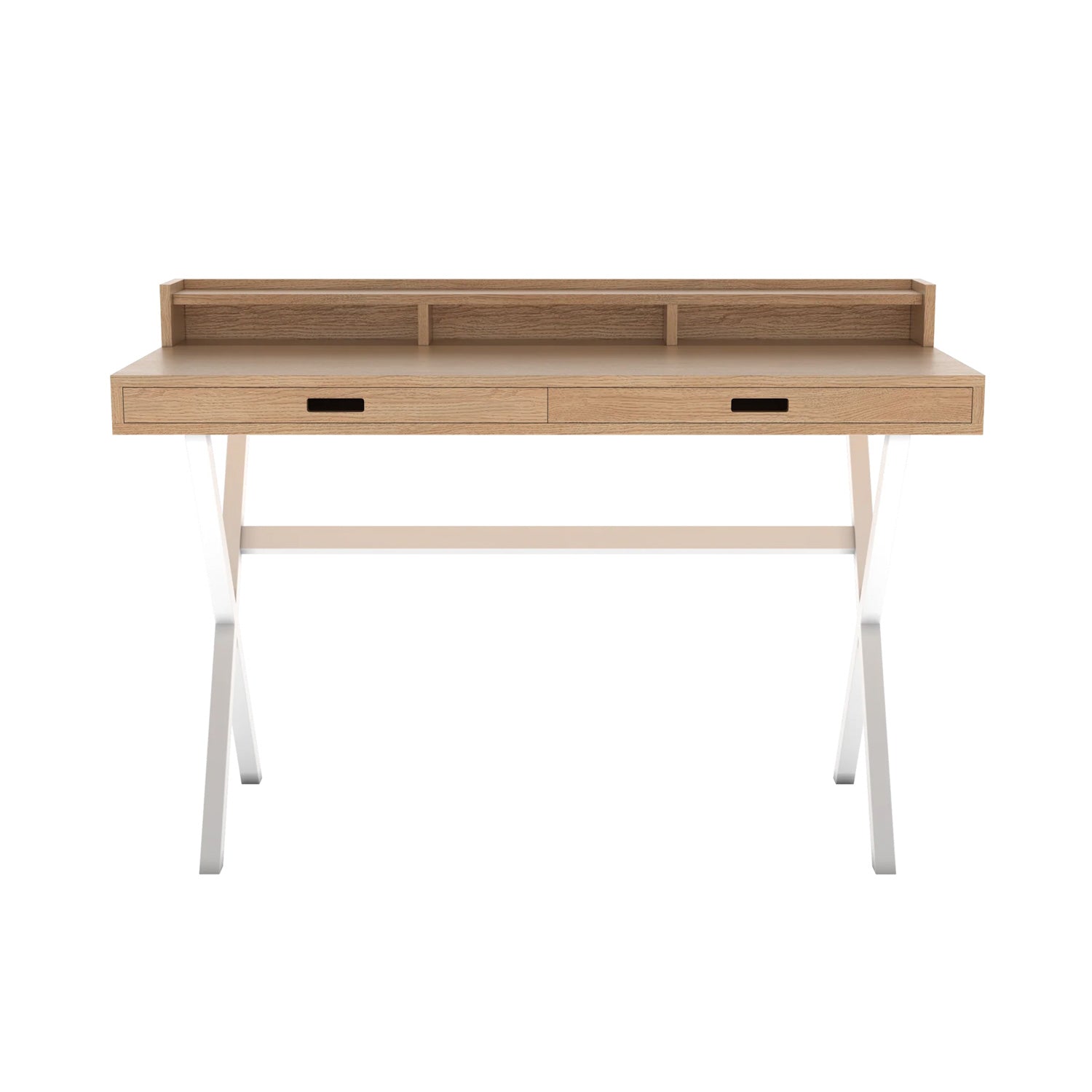 Hyppolite Desk: Natural Oak + White