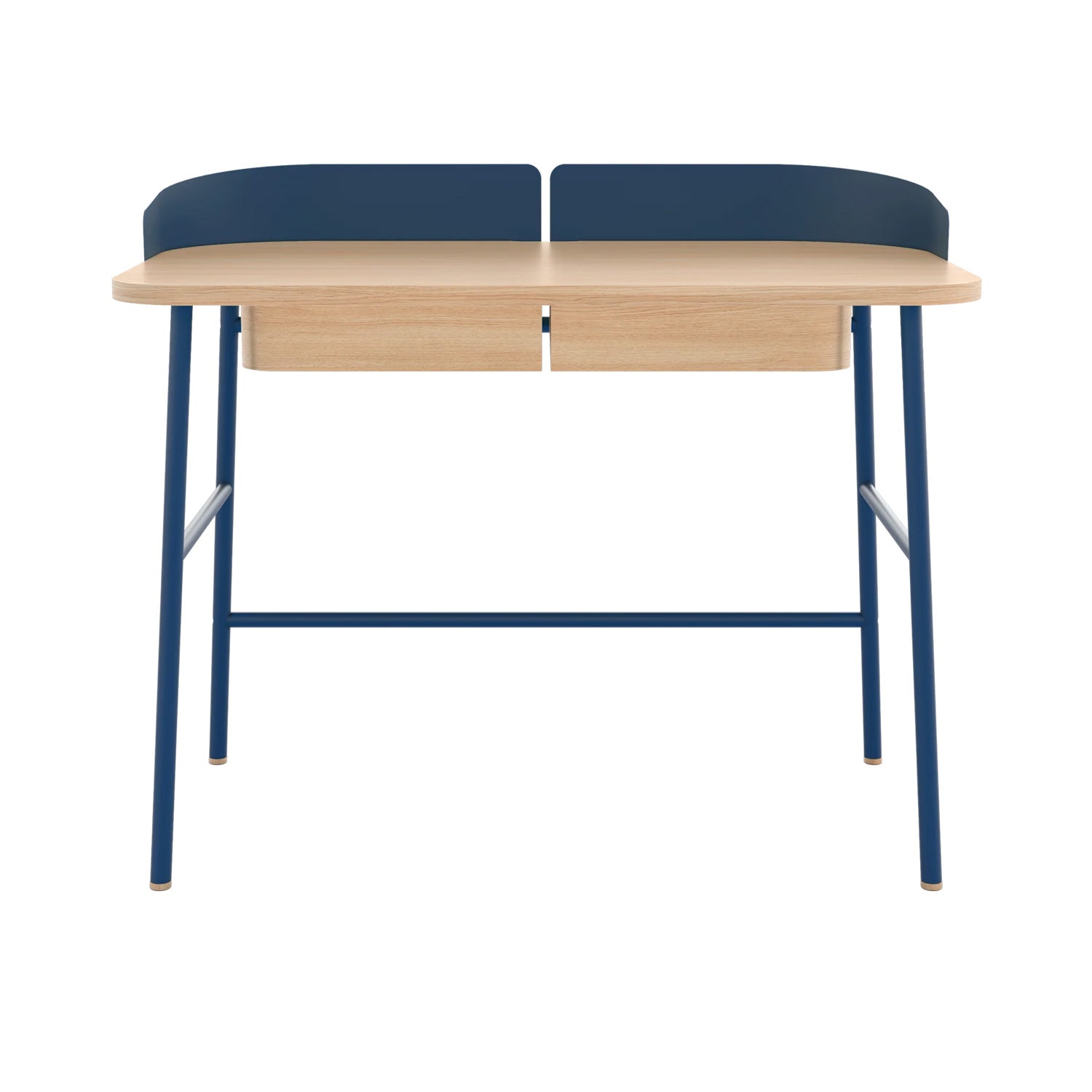 Victor Desk: Natural Oak + Blue