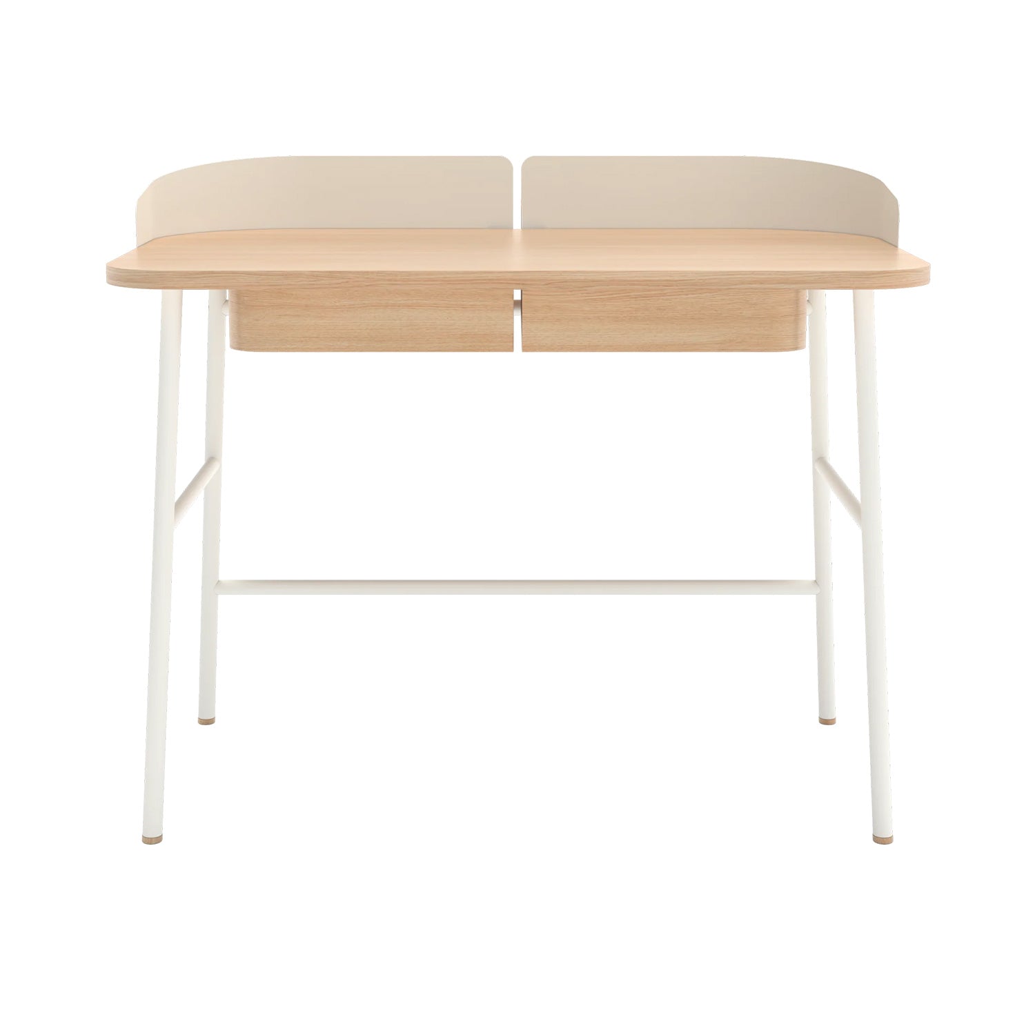 Victor Desk: Natural Oak + White