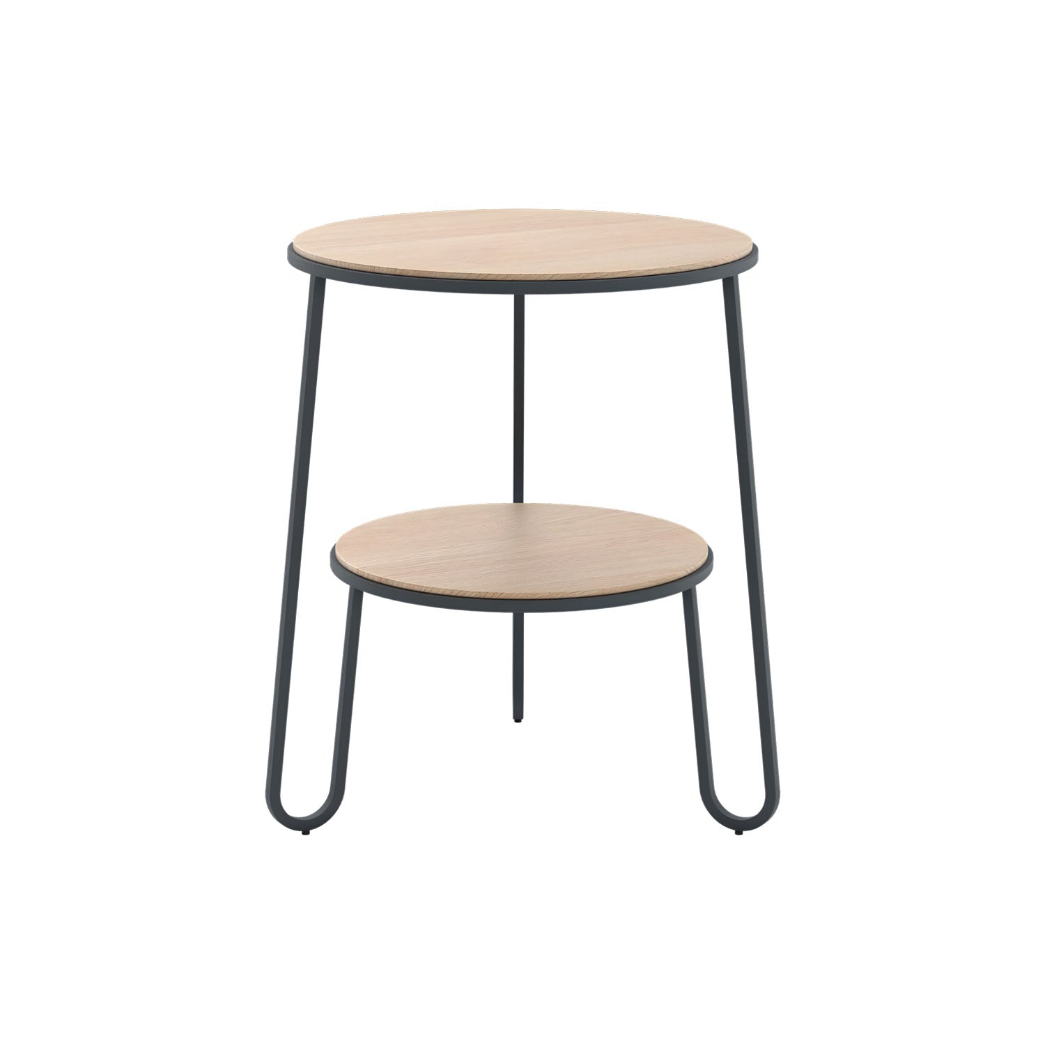 Anatole Side Table: Natural Oak + Slate Grey