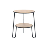 Anatole Side Table: Natural Oak + Slate Grey
