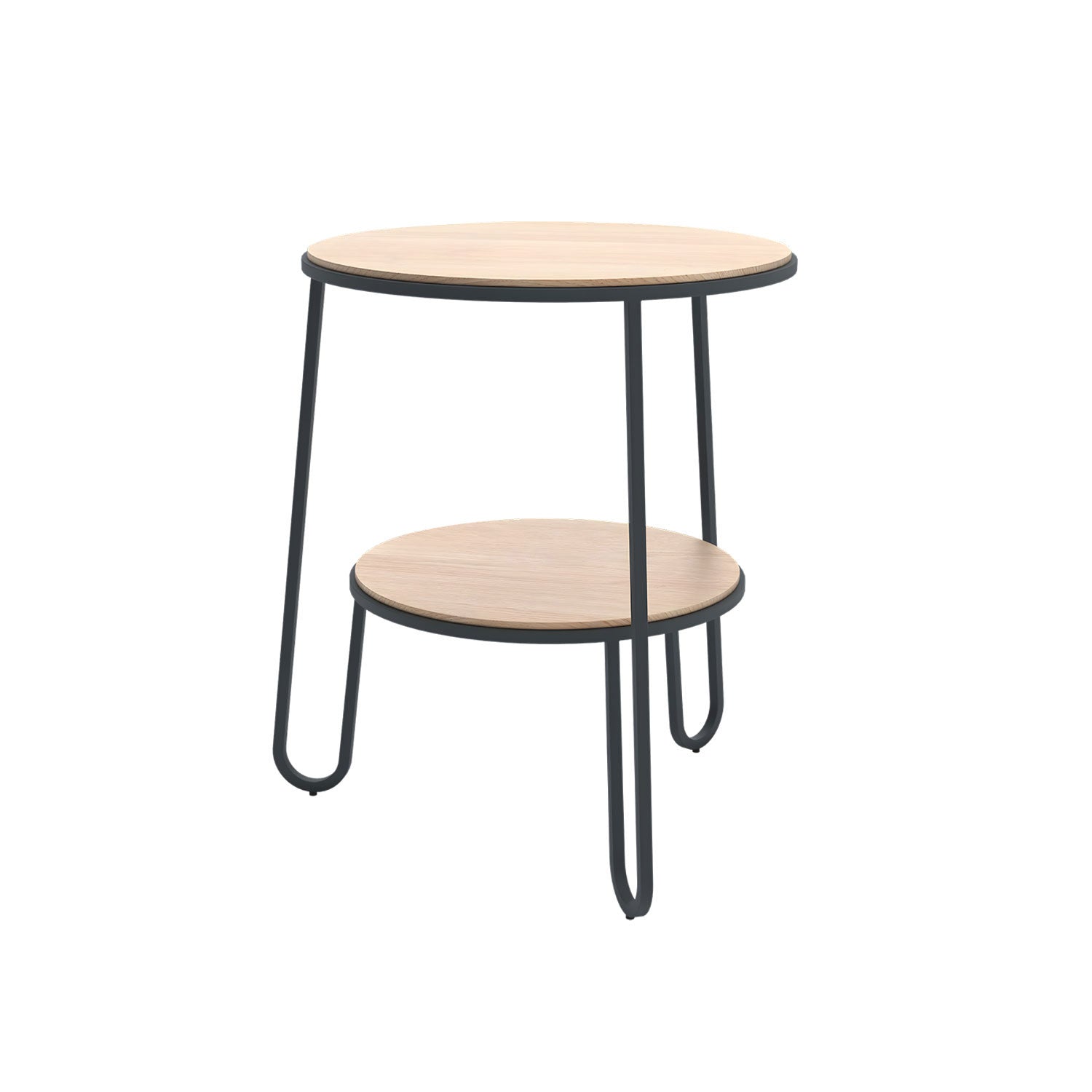 Anatole Side Table: Natural Oak + Slate Grey