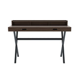 Hyppolite Desk: Natural Walnut + Slate Grey