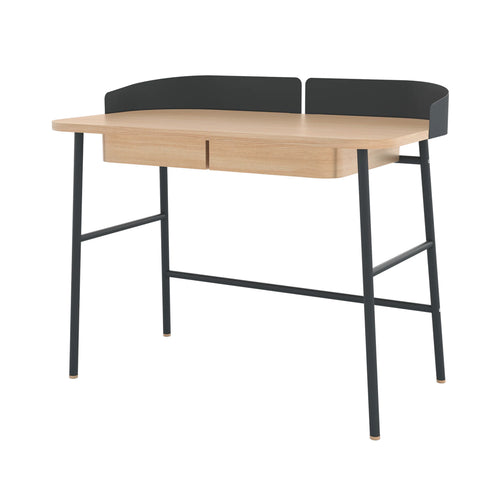 Victor Desk: Natural Oak + Slate Grey