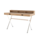 Hyppolite Desk: Natural Oak + White