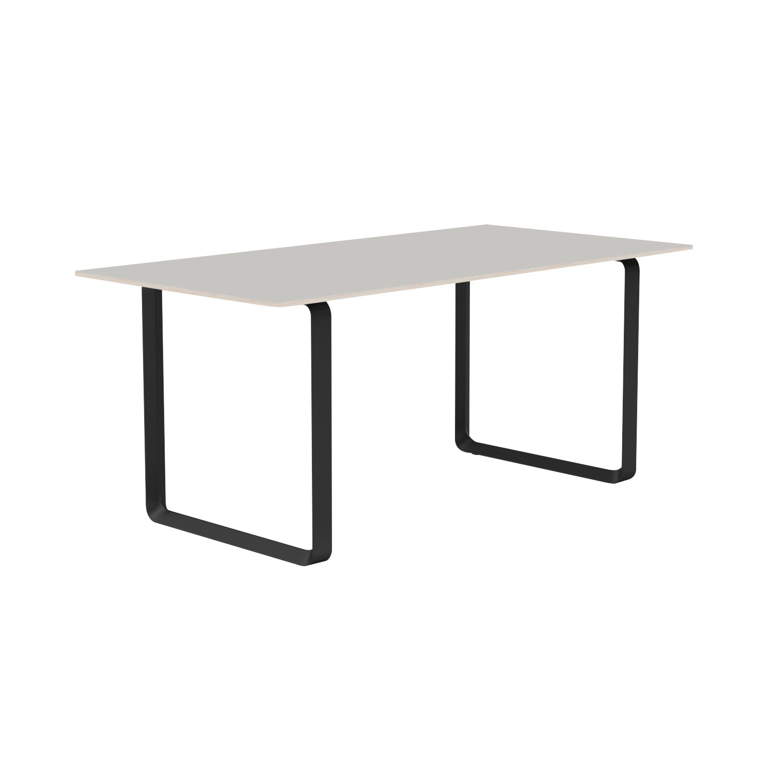 70/70 Table: Small + Grey Linoleum + Black