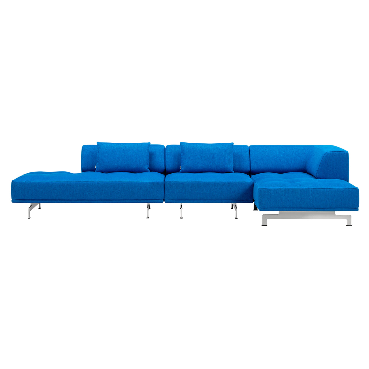 Delphi Modular Sofa: Brushed Aluminum + Configuration H + Fabric Group 3