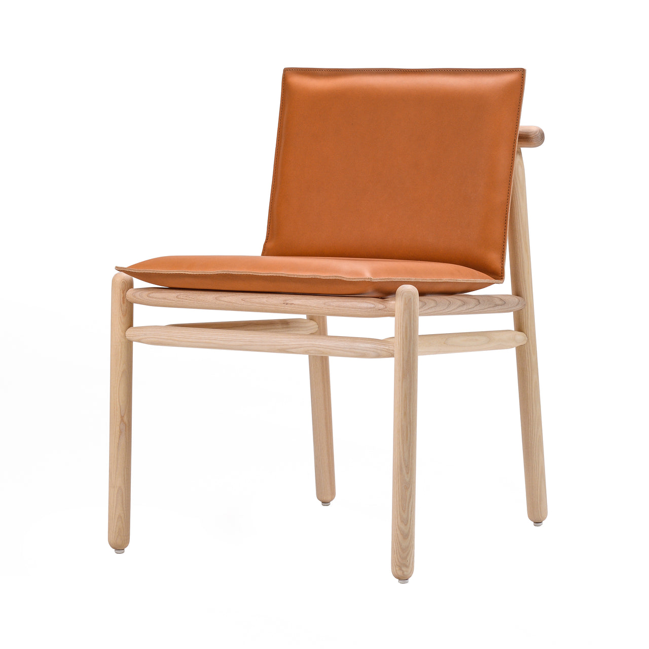 Igman Chair: Without Armrest + White Oiled Oak + Cognac Saddle Leather