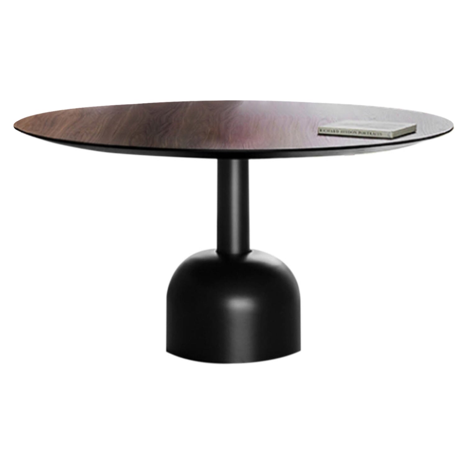 Illo Dining Table: Large + Canaletto Walnut + Lacquered Black + Lacquered Black