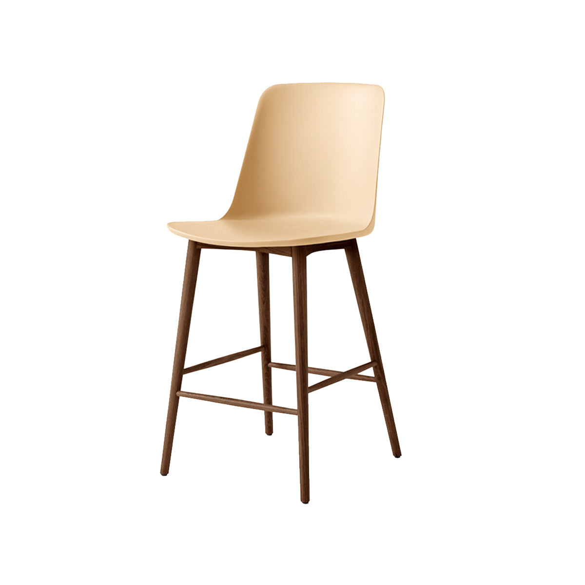Rely Bar + Counter Highback Stool HW133 + HW128 + Counter (HW128) + Beige Sand + Walnut