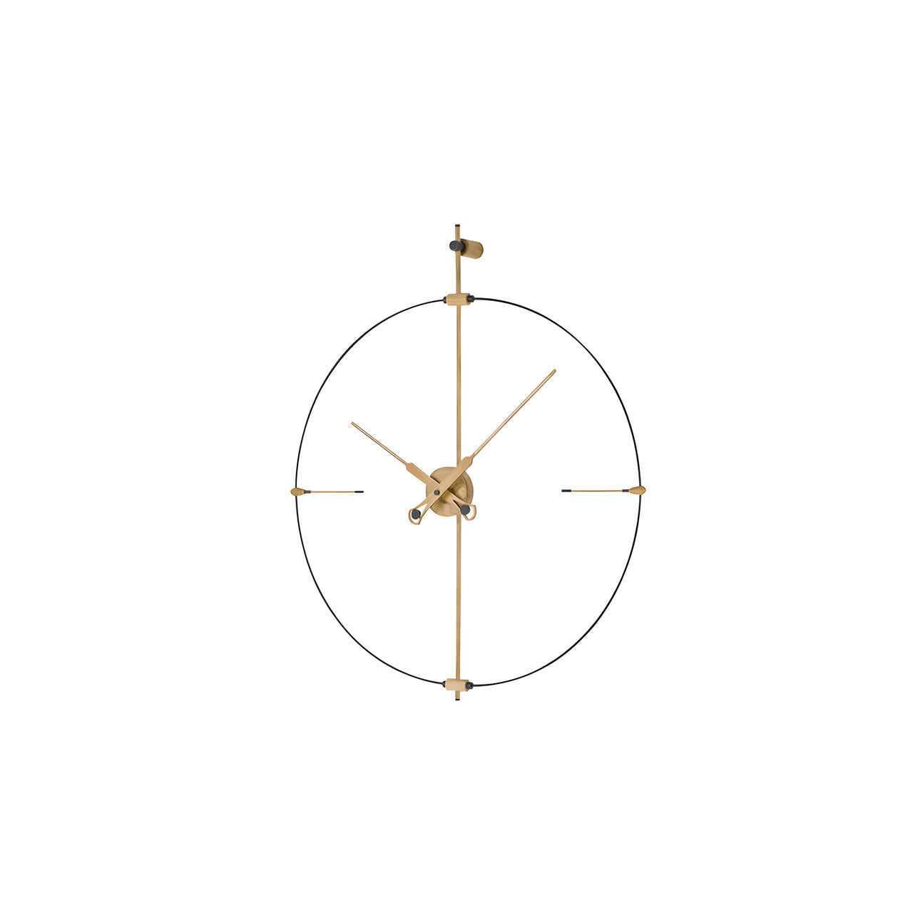 Mini Bilbao Premium Wall Clock: Black Fiberglass + Oak