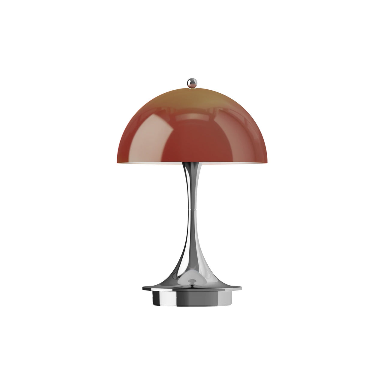 Panthella 160 Portable Table Lamp: Opal Red + Chrome