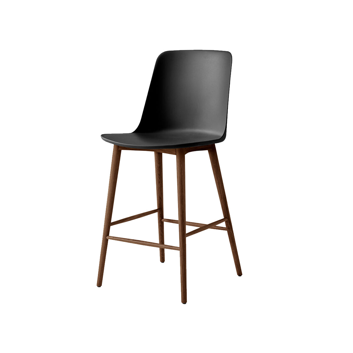 Rely Bar + Counter Highback Stool HW133 + HW128 + Counter (HW128) + Black + Walnut