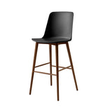 Rely Bar + Counter Highback Stool HW133 + HW128 + Bar (HW133) + Black + Walnut