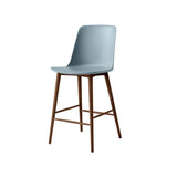Rely Bar + Counter Highback Stool HW133 + HW128 + Counter (HW128) + Light Blue + Walnut