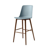 Rely Bar + Counter Highback Stool HW133 + HW128 + Bar (HW133) + Light Blue + Walnut
