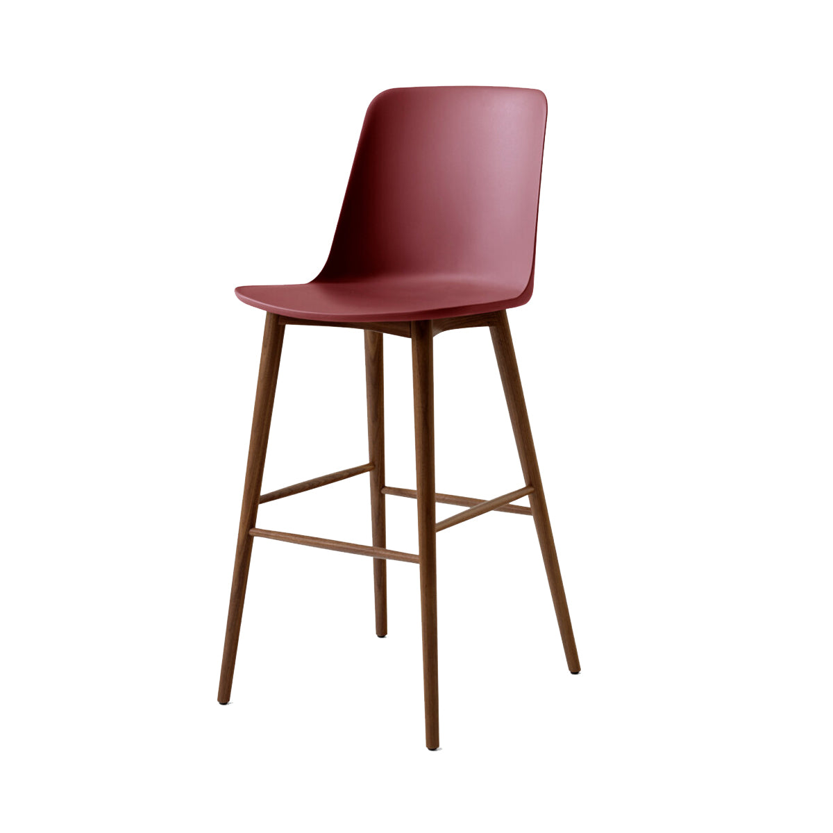Rely Bar + Counter Highback Stool HW133 + HW128 + Bar (HW133) + Red Brown + Walnut