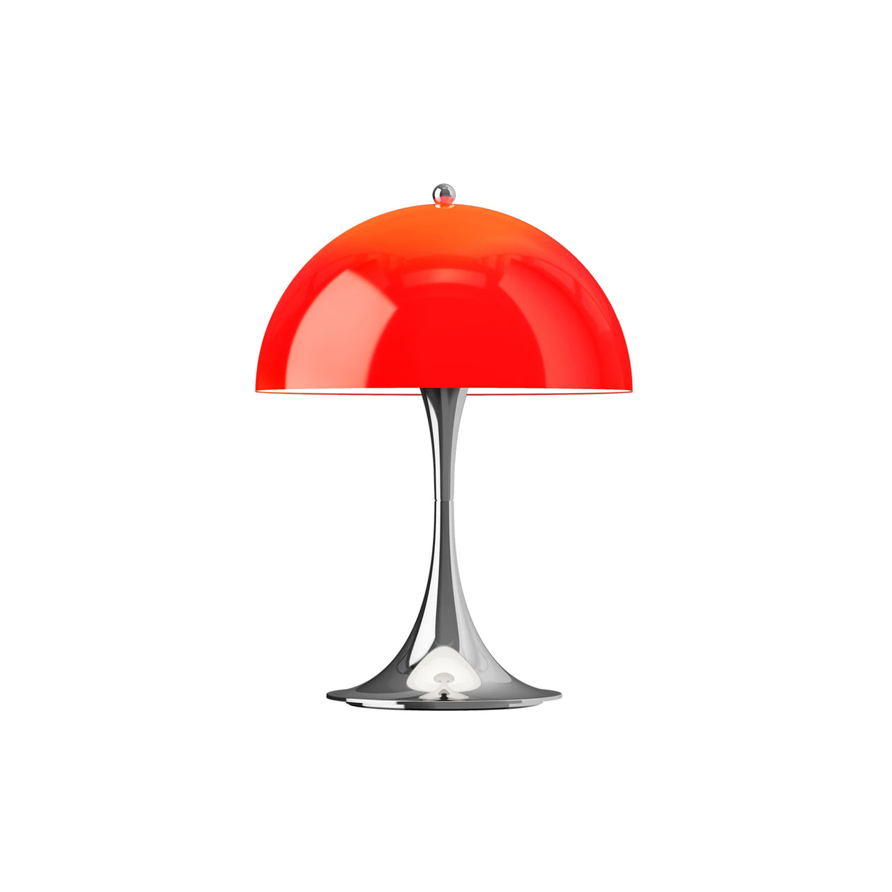 Panthella 250 Portable Lamp: Opal Red + Chrome