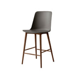 Rely Bar + Counter Highback Stool HW133 + HW128 + Counter (HW128) + Stone Grey + Walnut