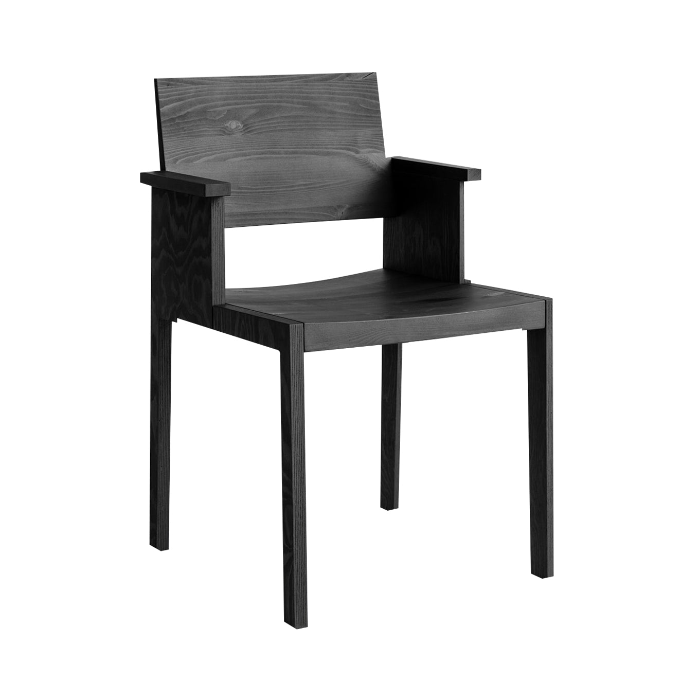 016 Maasto Dining Chair: With Armrest + Black Pine