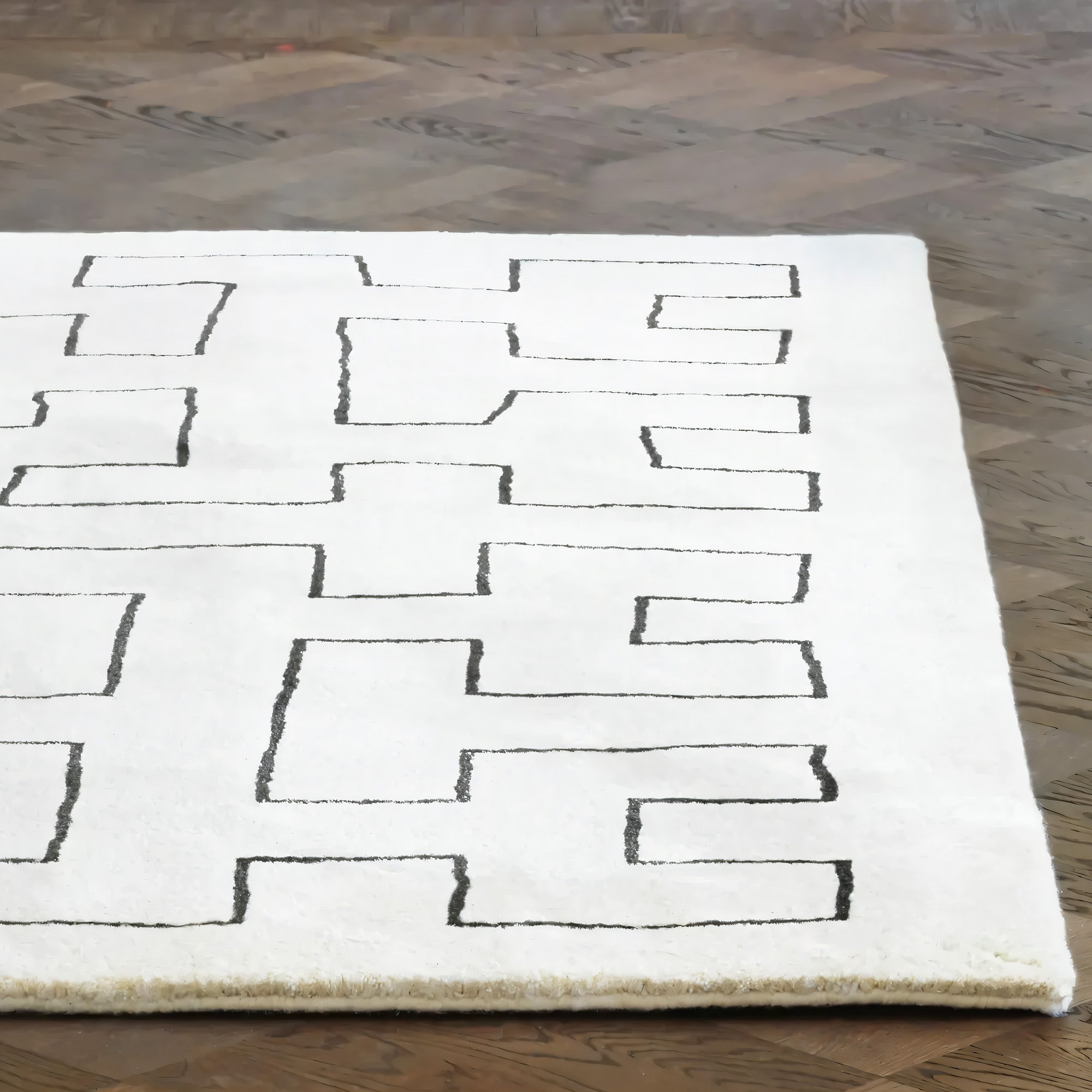 Maze Hand Tufted Rug: Square