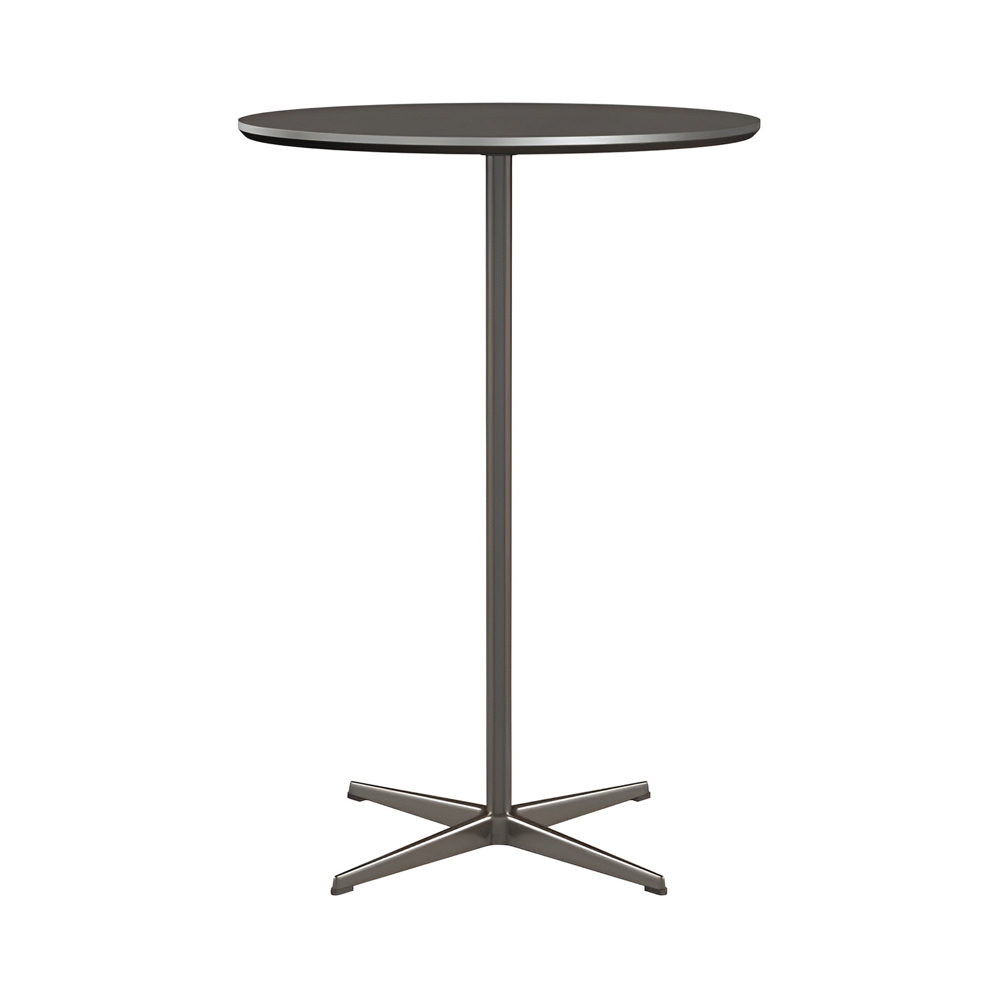 Circular Bar Table: Grey Laminate + Brown Bronze