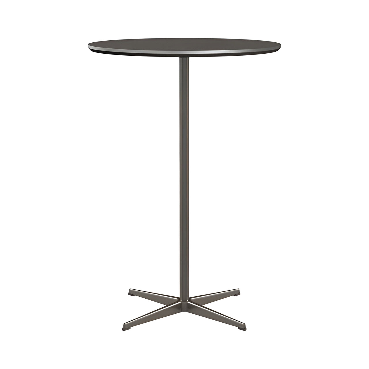 Circular Bar Table: Grey Laminate + Brown Bronze
