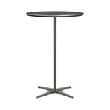 Circular Bar Table: Grey Laminate + Brown Bronze