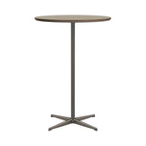 Circular Bar Table: Brown Ottawa Laminate + Brown Bronze