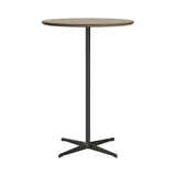 Circular Bar Table: Brown Ottawa Laminate + Black