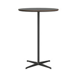 Circular Bar Table: Grey Bromo Laminate + Black