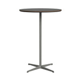 Circular Bar Table: Grey Bromo Laminate + Silver Grey