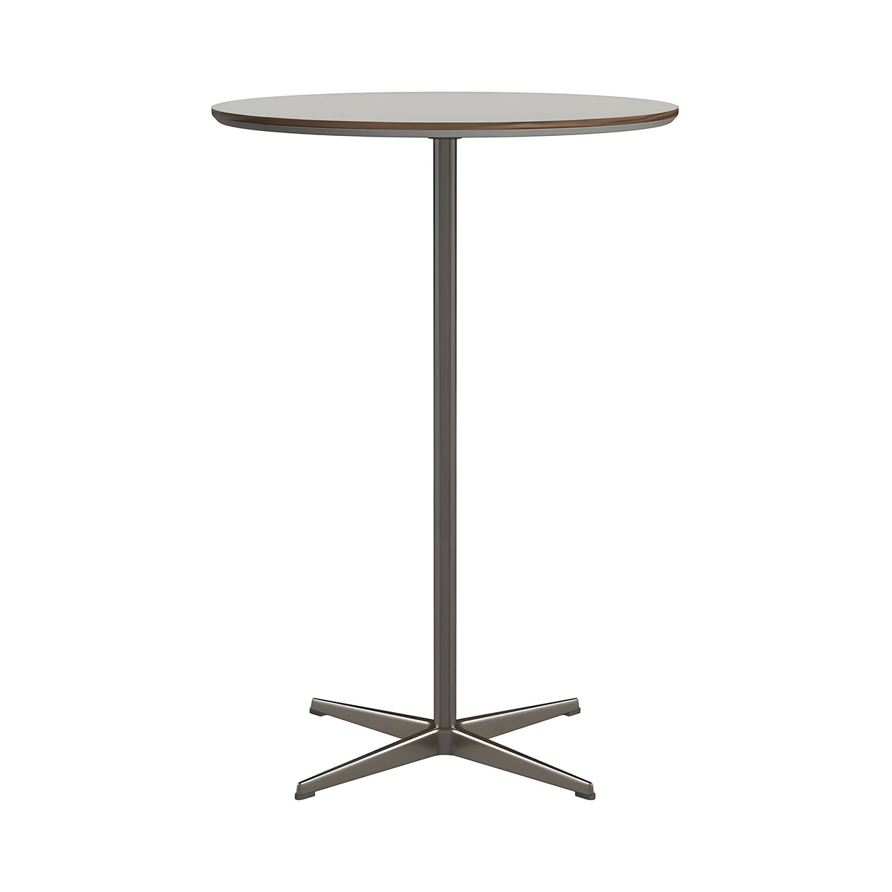 Circular Bar Table: Grey Efeso Laminate + Brown Bronze