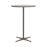 Circular Bar Table: Grey Efeso Laminate + Brown Bronze