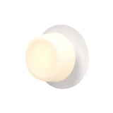 Pastille IP65 Wall Lamp: Disc + Ribbed + Matte White