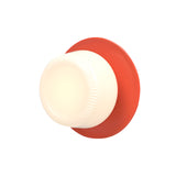 Pastille IP65 Wall Lamp: Disc + Ribbed + Vermillion