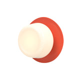 Pastille IP65 Wall Lamp: Disc + Ribbed + Vermillion