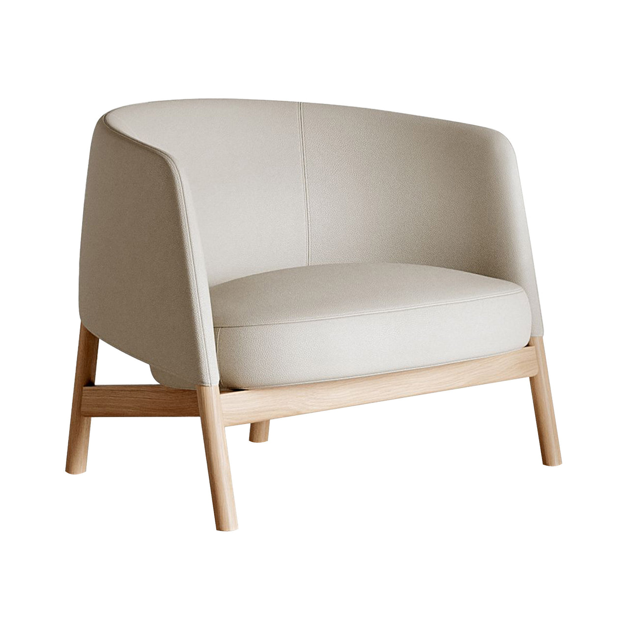 Collar Grand Lounge Chair: Oak + Leather B