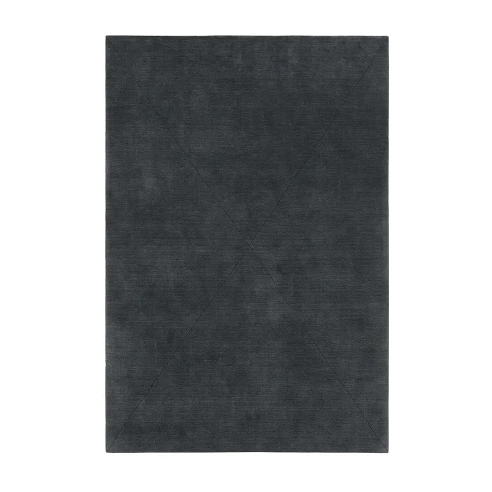 Salt Handloom Rectangle Rug: Small + Thunder