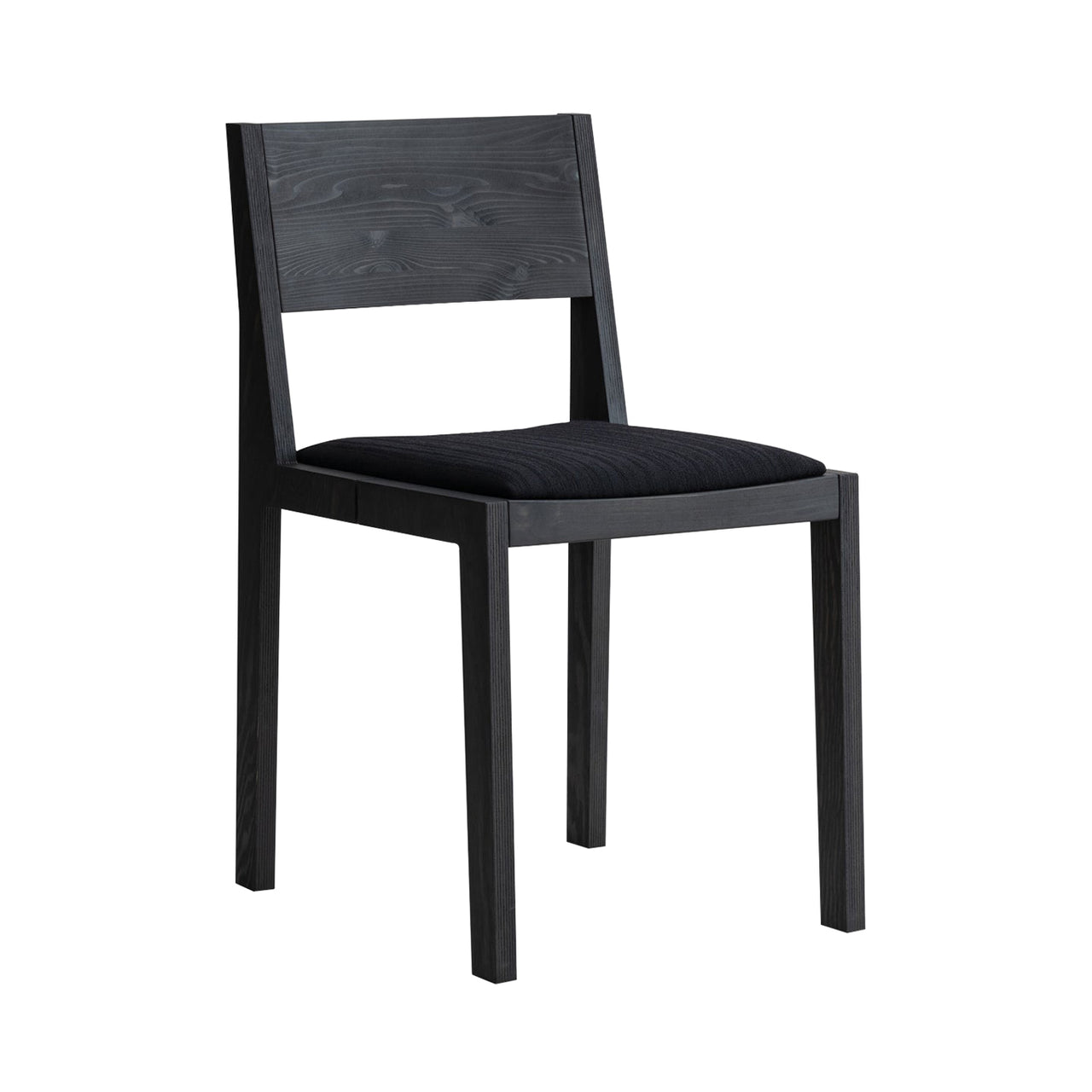016 Maasto Dining Chair: Seat Upholstered + Without Armrest + Black Pine